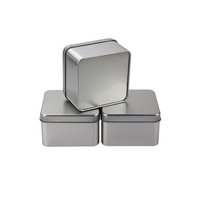 Boîte de rangement en métal chocolat teinté avec fenêtre argentée