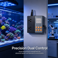 Contrôleur de température hydroponique intelligent Wi-Fi Mackay MKQ-T9WT 1875W, thermostat à double sortie pour serre et aquarium