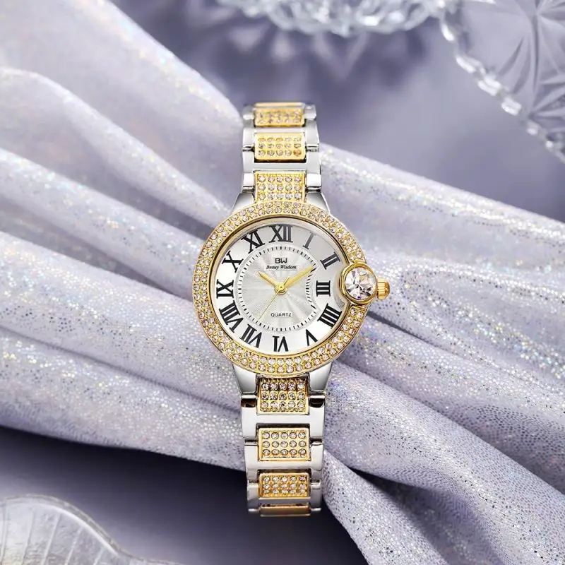 Ladies Bracelet Or Bangle Tipe Watch Analog Watches Brands List Brand Original Your Belgium Rhinestone Silver And Gold