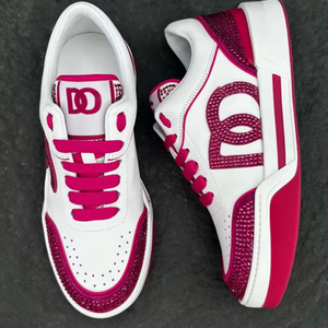 Nouvelles chaussures de skateboard plates de luxe 2026 de haute qualité en cuir véritable avec diamants pour hommes et femmes, style décontracté et de marche - Product Image 1