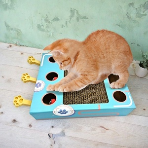 Juego de juguetes educativos interactivos para gatos 3 en 1, tablero de 3 agujeros con doce topos, martillo para interiores, juego de topos, rompecabezas Xiao Mao, juguetes de movimiento para mascotas para - Product Image 5