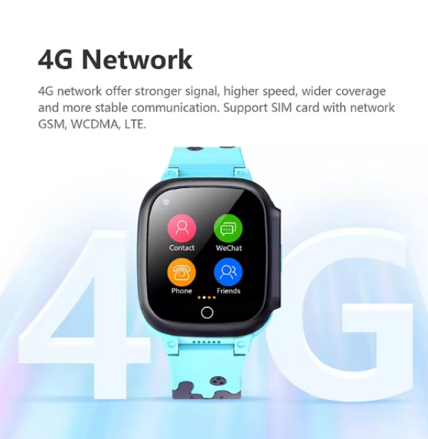 LT25 4G Unisex Smart Watch GPS SIM Card IP67 Waterproof SOS Video Answer Call Remote Camera Compass Rubber Band Alloy Case