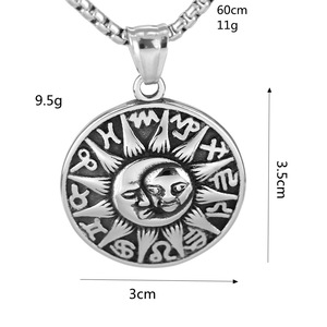 Yunnique-collar con colgante de acero inoxidable para hombre, diseño de constelación de Dios del sol, asimetría geométrica, joyería de moda - Product Image 5