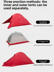 Carpa de Senderismo Ultraligera Personalizada para 1-2 Personas, 4 Estaciones, Nailon 20D Impermeable 4000mm, Profesional para Montaña, con Falda para Nieve - Product Image 3