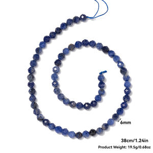 ลูกปัดคริสตัลกลม6มม. ลูกปัดพลอยแซฟไฟร์ธรรมชาติแท้ลูกปัดกลมเหลี่ยมเพชรพลอยขนาดเล็กสำหรับทำเครื่องประดับ - Product Image 3