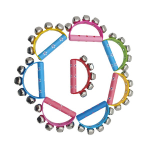 Campana de Madera Semicircular con Estampado Floral, Campana de Mano para Niños, Instrumento de Percusión Orff para Ejercicios Matutinos - Product Image 1