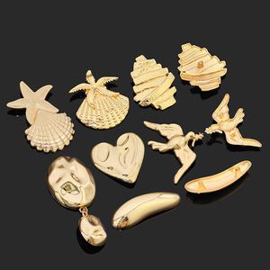 Boutons personnalisés pour usine de boutons, boutons de couture irréguliers pour vêtements, boutons en alliage de zinc en forme spéciale coquillage étoile de mer, boutons à tige en métal. - Product Image 1