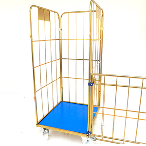 Carrello Portabiancheria in Acciaio Dorato <span class=keywords><strong>con</strong></span> Ruote, Cesto per Bucato Personalizzato, Capacità 500kg - Product Image 5