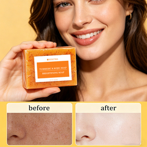 Hot Sale Pores Shrinking Moisturizing Brightening Bar Oil Controlling Turmeric Kojic Acid Cleansing <b>Soap</b> - Product Image 1