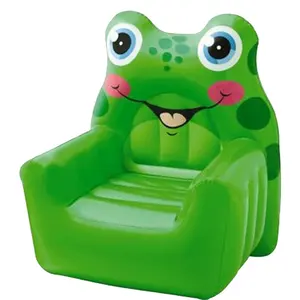 工厂定制乙烯基充气舒适蛙椅儿童耐用塑料充气动物造型扶手椅沙发家具