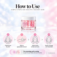 Crème Visage OEM Personnalisée 60g Perles de Vitamine B3 Roses Éclaircissante Anti-Taches et Améliorant l'Élasticité pour Soins de la Peau