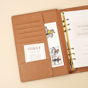Agenda Personalizable con Logotipo, <span class=keywords><strong>A5</strong></span>, <span class=keywords><strong>6</strong></span> Anillas, Recargable, de Cuero PU, Organizador Diario con Ranuras para Tarjetas - Product Image 3