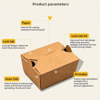 Caja para Pollo Frito RTS Kraft, Caja para Llevar con Logotipo Personalizado, Resistente al Aceite, para Empacar Bocadillos de Barbacoa, Caja de Papel