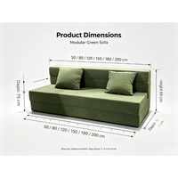 Canapé d'angle modulaire moderne en L avec revêtement vert frais pour la décoration de salon d'appartement de petite taille - Vente en gros