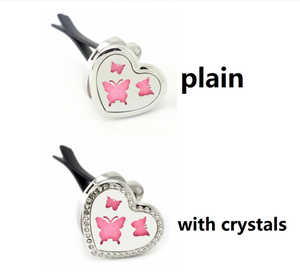 Wholesale Heart Shape Stainless Steel <strong>Diffuser</strong> Locket Car <strong>Vent</strong> <strong>Clip</strong> Aromatherapy Car <strong>Diffuser</strong> Locket Random 10pcs Free Pads - Product Image 2