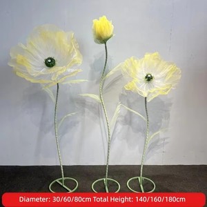 Flores de Amapola Artificiales de Seda para Decoración de Bodas, Escenarios, Diseño de Escenarios, Exhibiciones Florales Artificiales, Decoración de Escaparates - Product Image 6