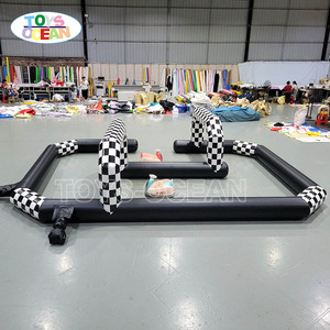 Piste <span class=keywords><strong>de</strong></span> course gonflable robuste pour voitures tamponneuses, piste <span class=keywords><strong>de</strong></span> karting gonflable à carreaux pour enfants et fêtes foraines - Product Image 4