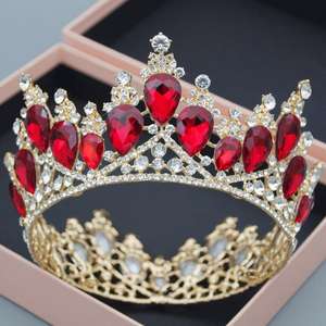 2025 Cristal Tiaras Rodada Coroa Concurso Coroas e Tiara Diadem Prom Acessórios Do Cabelo Do Casamento - Product Image 3