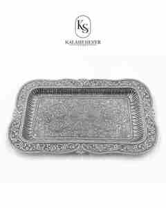 Ensemble de deux bols carrés en argent sterling 925 avec plateau design, artisanat indien en argent, service à fruits secs - Product Image 2