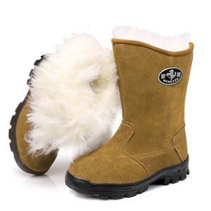 Bottes de neige en laine pour homme Mengxue, mi-hautes, chaudes, pour l'hiver, couleur unie, semelle injectée - Product Image 2