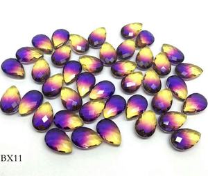 Vente chaude Usine Directe En Gros Pierres Précieuses En Vrac Coupe Poire Améthyste Pastèque Tourmaline Combinaison De Pierres Précieuses En Verre Traité À La Chaleur - Product Image 2