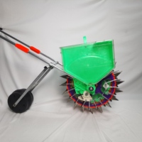 Machine à semer et à fertiliser le maïs à deux rangées à poussée manuelle à 20 pointes
