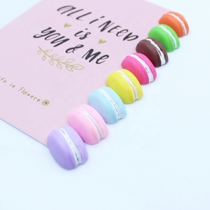 Cabochon en résine à dos plat, motif gâteau demi-macaron aux couleurs Kawaii, pour la création de bijoux DIY, la décoration d'épingles à cheveux, de coques de téléphone et comme garniture pour slime - Product Image 6