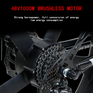 Venta al por mayor de fábrica: Bicicleta eléctrica multifuncional de aluminio de 26 pulgadas con neumáticos gruesos, 1000W, 48V, 21 velocidades, diseño de neumático grueso tipo Python, con batería de litio. - Product Image 1