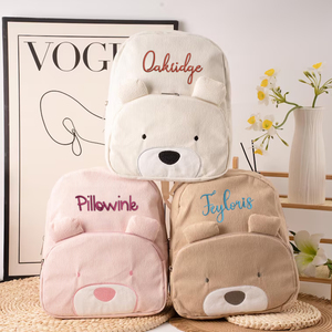 Sac à dos personnalisé pour garçons et filles avec nom brodé, sac à dos en velours côtelé personnalisé pour enfants, fournitures scolaires - Product Image 4