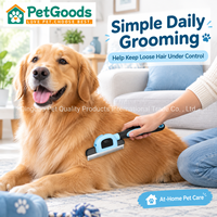 Brosse de toilettage pour animaux de compagnie en acier inoxydable OEM avec tête interchangeable pour chiens et chats à poils courts ou longs, outil de massage et de démêlage