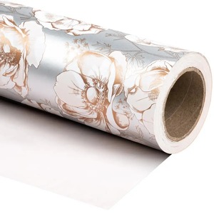 Custom Eco-Friendly Recyclable Floral Pattern Art <b>Paper</b> Roll Double Side Coated PE Waterproof 100GSM Virgin <b>Wood</b> Pulp Gift Craft - Product Image 2