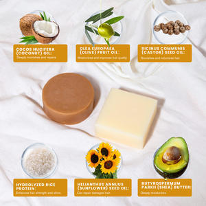 Ensemble de soins capillaires à l'huile de coco naturelle biologique vegan en marque propre, shampoing et après-shampoing, savon capillaire fait à la main - Product Image 4