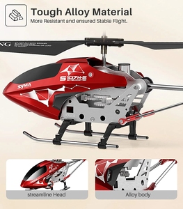 Hélicoptère RC S107H-E avec deux batteries rechargeables pour enfants, mise à niveau rouge - Product Image 5