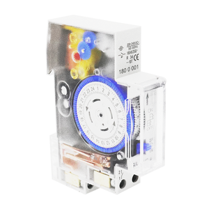 SUL180a 220V AC 16A/20A Minuterie Mécanique <span class=keywords><strong>Programmable</strong></span> <span class=keywords><strong>Horaire</strong></span> Quotidien 24 Heures Boîtier Transparent Entrée Rail Din - Product Image 2