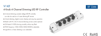 Contrôleur de gradation LED DMX 4 canaux CV 12-24V à 4 boutons V1-KF 4*4A PWM avec affichage numérique certifié ROHS, gradation filaire 4 zones