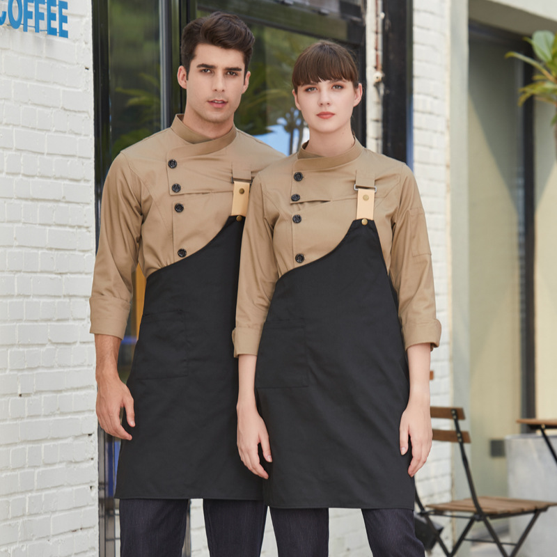 Uniforme de chef kaki avec tablier