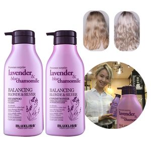 Shampoo <span class=keywords><strong>anti</strong></span>-<span class=keywords><strong>jaunissement</strong></span> LUXLISS en gros pour <span class=keywords><strong>cheveux</strong></span> blonds, <span class=keywords><strong>blancs</strong></span> platine, lavande et camomille bleue, shampooing et revitalisant équilibrant - Product Image 3
