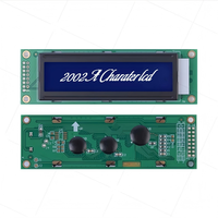 2002A dengan Lampu Latar Biru Pengontrol ST7066U Antarmuka 16Pin Modul LCD 116*37mm LCD Monokrom Pencerah Tinggi 5V 20*2