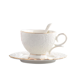 Juego de Taza y Platillo de Cerámica Retro, Estilo Europeo, Taza para Latte, Taza para Americano Helado, Juego de Vajilla para el Hogar - Product Image 1