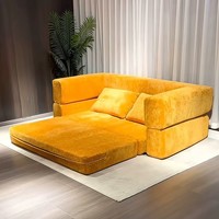 Nuevo Sofá Cama Americano Retro Jude, Sofá Desmontable con Relleno de Esponja y Tapizado de Pana Lavable para Salas de Estar Pequeñas y Medianas