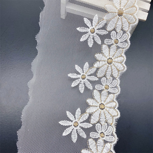 Nước hòa tan ren lưới vải với vàng chủ đề thêu vàng chủ đề thêu, mềm mại và thoải mái chất lượng cao ren - Product Image 4
