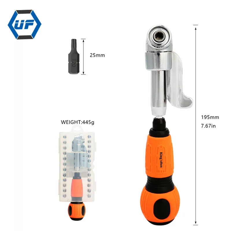 Juego de destornilladores de ángulo de 105 grados, adaptador de soporte, boquillas de Bits ajustables, herramienta de destornillador de ángulo, 1/4 "pulgadas, controlador de ángulo magnético