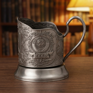 Portavasos de Cerveza de Metal Electrochapado con Diseño Ruso Moderno en Relieve, Forma Personalizada con Diseño Tradicional Antiguo - Product Image 4