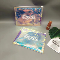 Bolsas de Embalaje Holográficas Translúcidas con Cierre Zip, Bolsas de Burbuja Acolchadas Autosellables, Embalaje de Lujo para Cosméticos