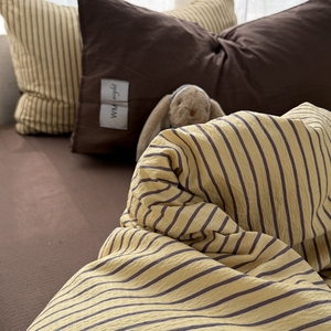Set di Biancheria da Letto Premium Morbido a Righe Vintage, Set Copripiumino 4 Pezzi con Stile Maillard e Finitura Stropicciata per Casa e Hotel - Product Image 4