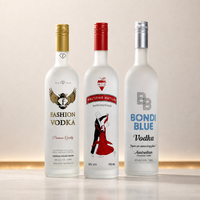 Bouteilles en verre dépoli cylindriques pour vodka 500ml 700ml 750ml vides avec logo personnalisé pour la conservation de la tequila, du brandy, du gin, du whisky et des spiritueux