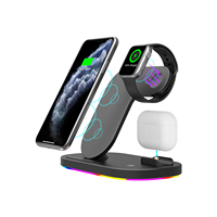Station de charge 3 en 1 à charge rapide 15W Type-C pour iPhone, Apple Watch et AirPods 1/2/Pro 9V/2A Chargeur sans fil