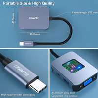 BENFEI USB C HUB 4 in 1 Adaptor Multiport dengan USB C ke HD MI VGA USB 3.0 dan Pengiriman Daya 60W