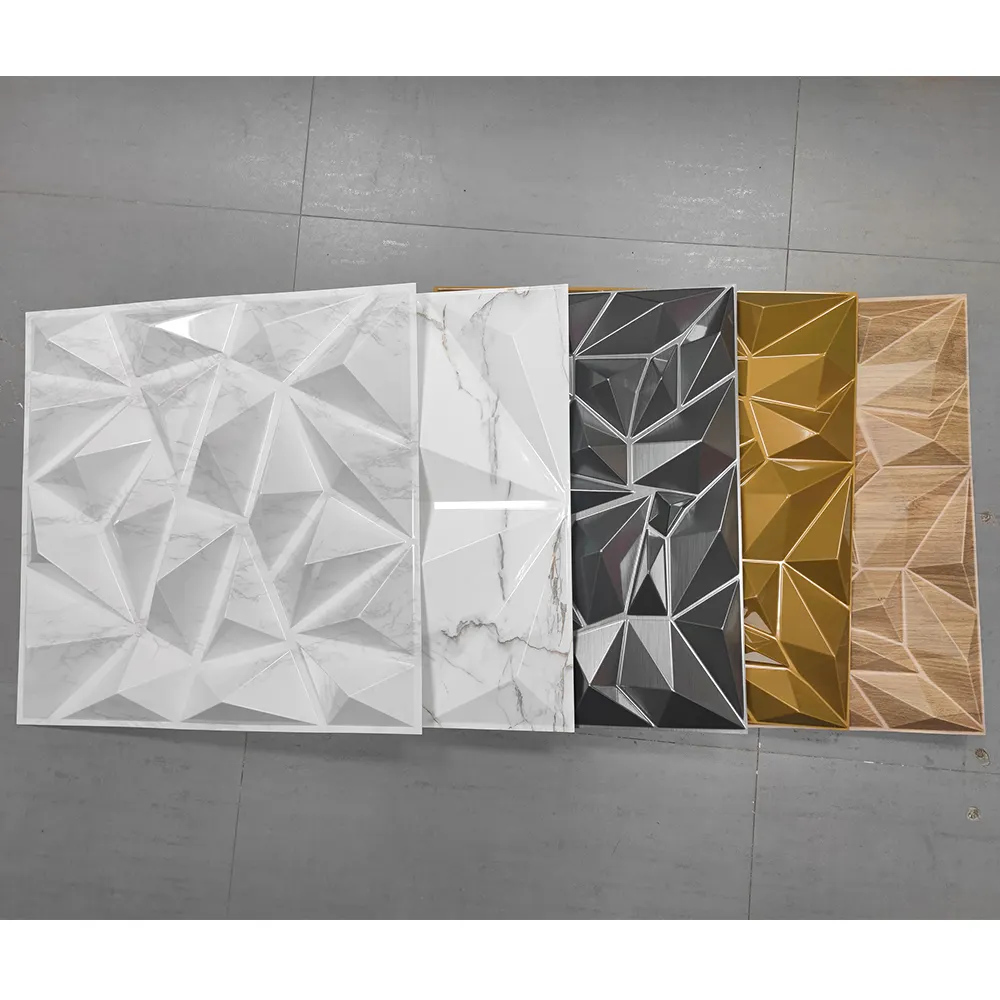 Hot Thiết kế sản phẩm mới PVC 3D wallpanels wallboard nội thất vuông cứu trợ tường Panel cho nền tường trang trí