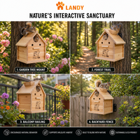 Maison de luxe en bois pour écureuils avec mangeoire suspendue, habitat extérieur en bois massif pour la faune de jardin, décoration professionnelle